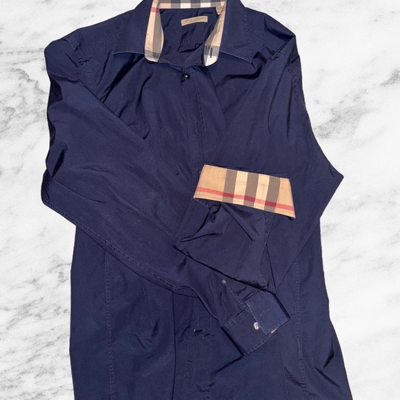 Burberry Long Sleeve Shirt with Plaid Accents - Picture 5 of 5